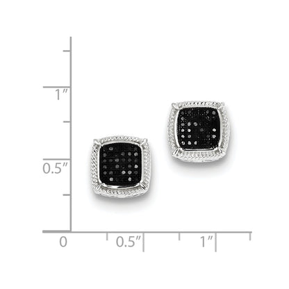 Sterling Silver Black Diamond Earrings