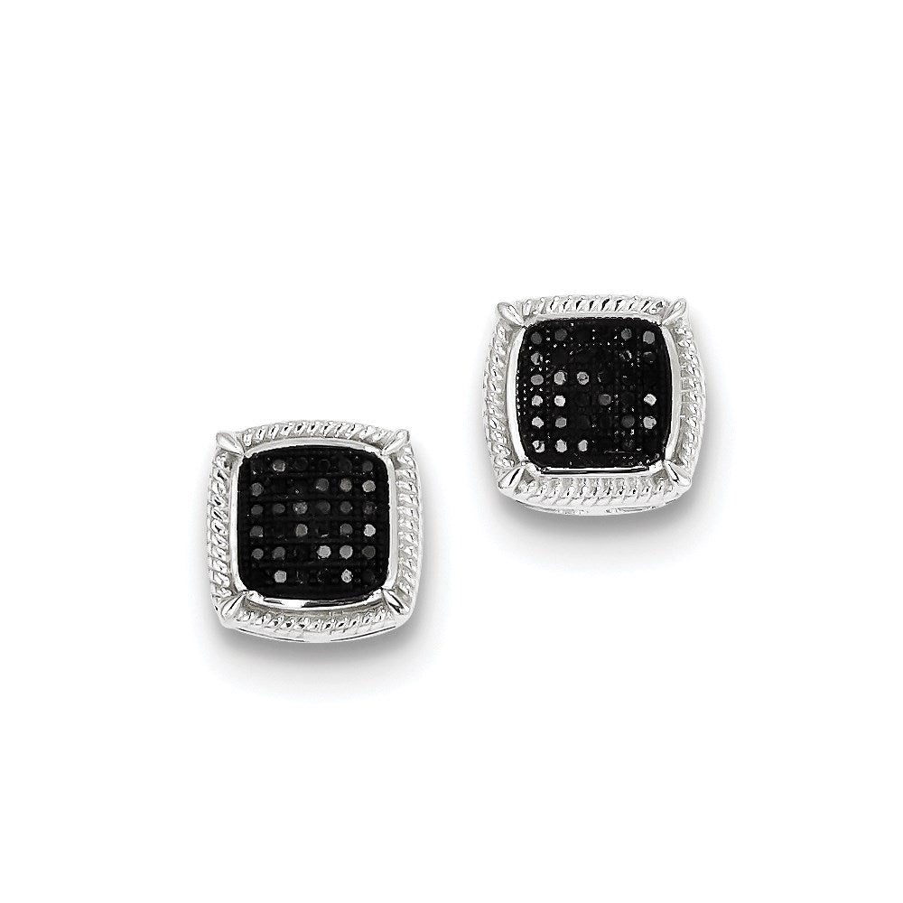 Sterling Silver Black Diamond Earrings