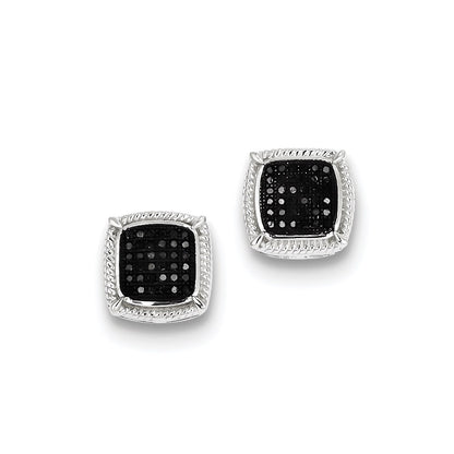 Sterling Silver Black Diamond Earrings