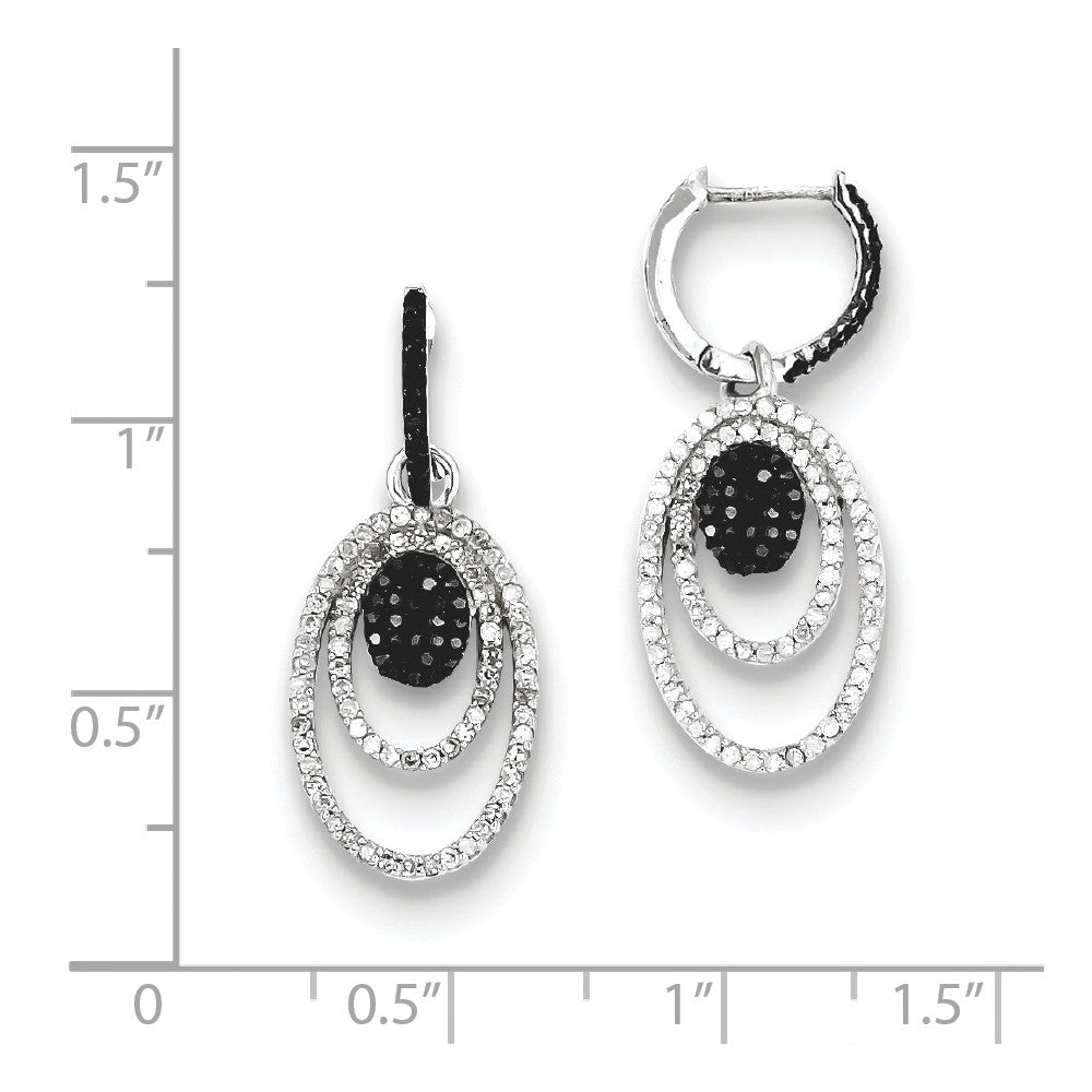 Sterling Silver Black and White Diamond Earrings