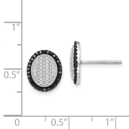 Sterling Silver Black and White Diamond Earrings