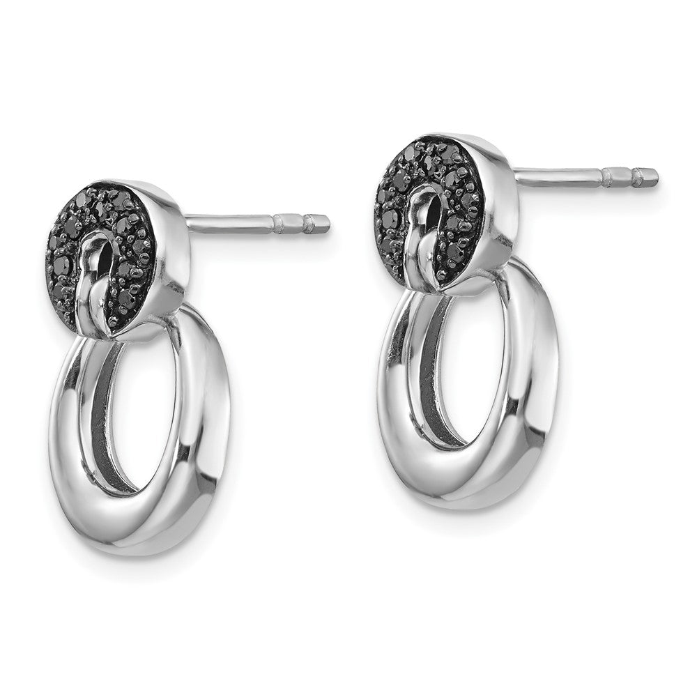 Sterling Silver Black Diamond Earrings
