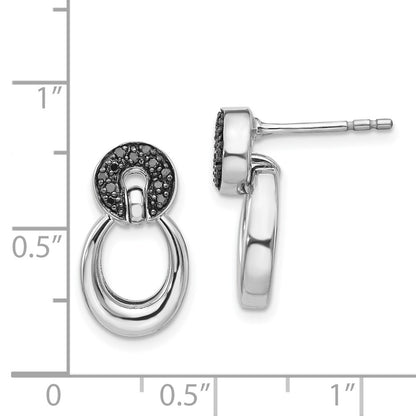Sterling Silver Black Diamond Earrings