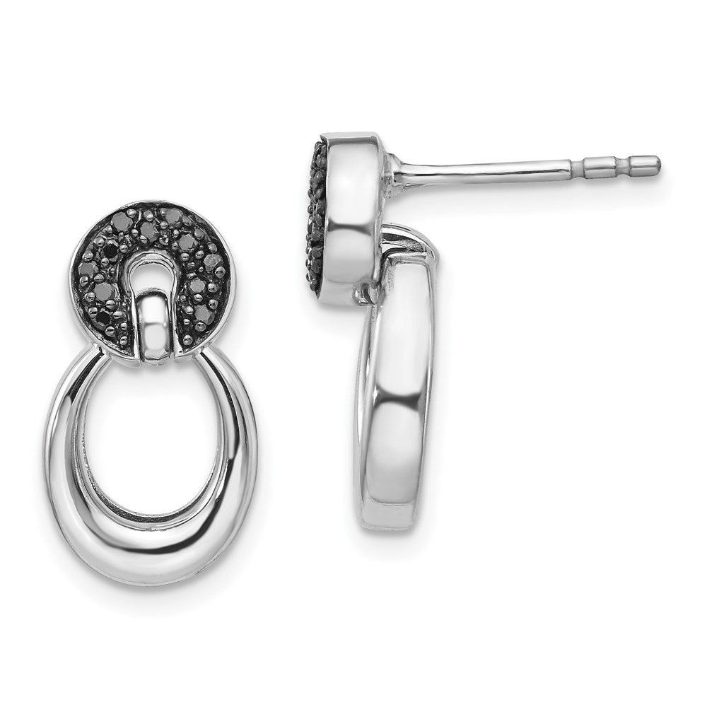 Sterling Silver Black Diamond Earrings