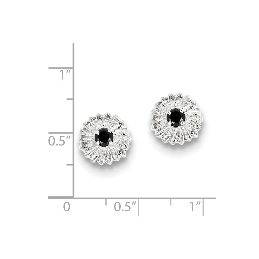 Sterling Silver Black u0026 White Diamond Earrings