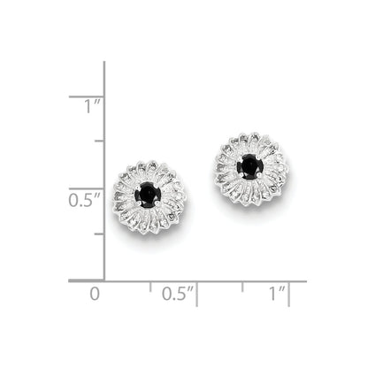 Sterling Silver Black u0026 White Diamond Earrings