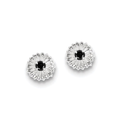Sterling Silver Black u0026 White Diamond Earrings