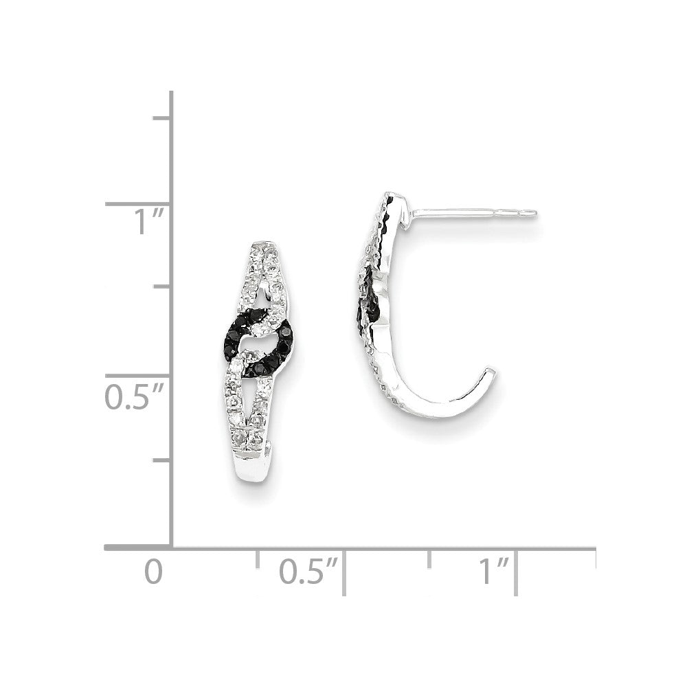 Sterling Silver Diamond Earrings