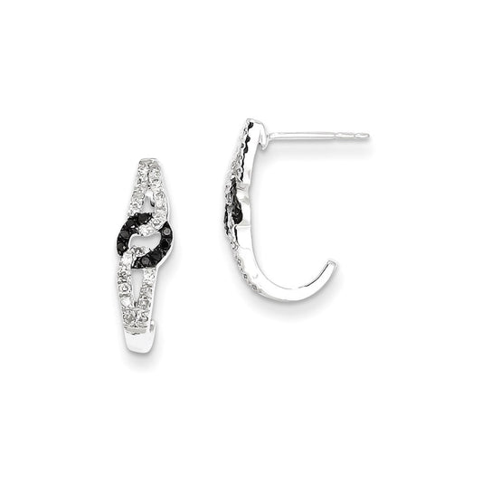 Sterling Silver Diamond Earrings