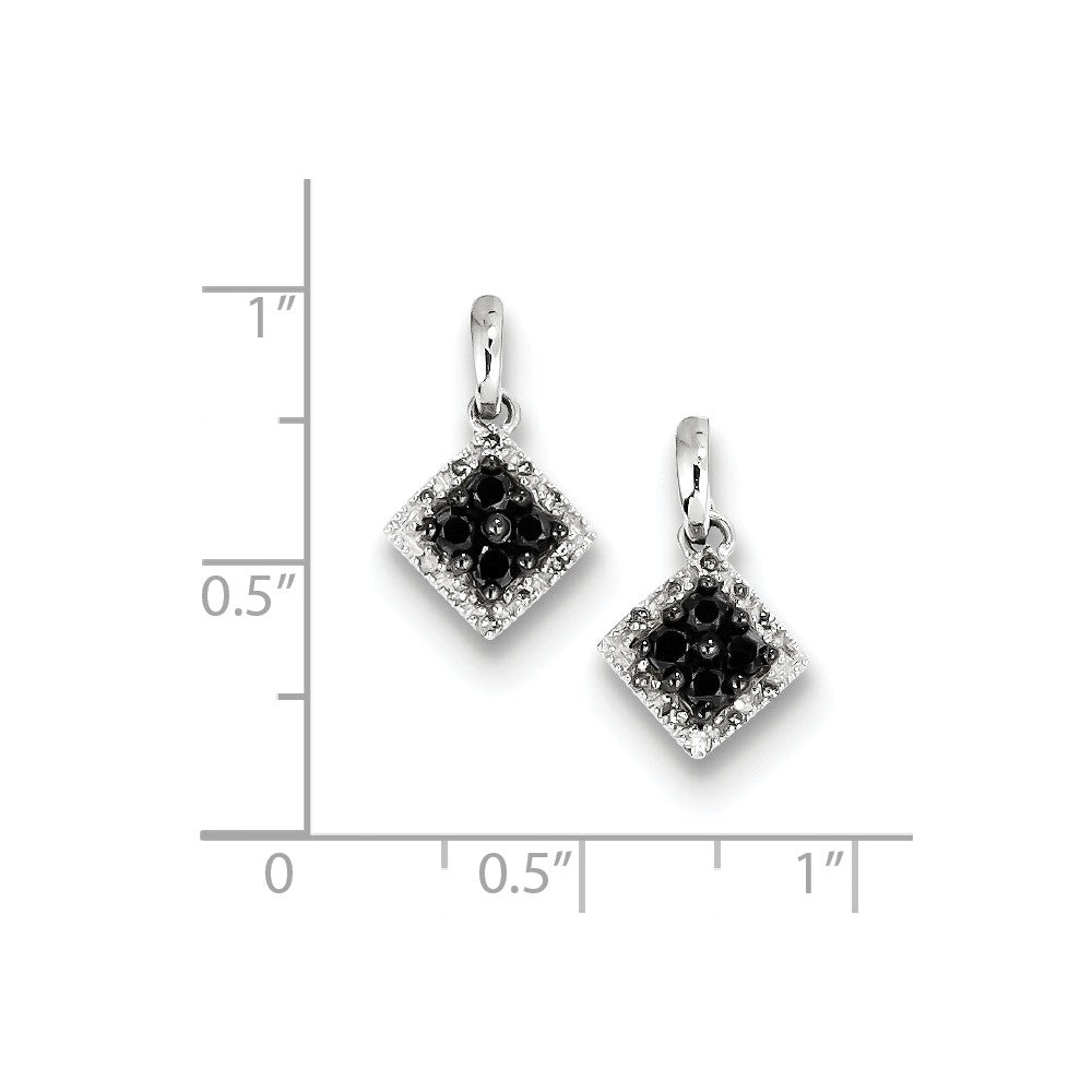 Sterling Silver Black u0026 White Diamond Earrings