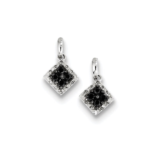 Sterling Silver Black u0026 White Diamond Earrings