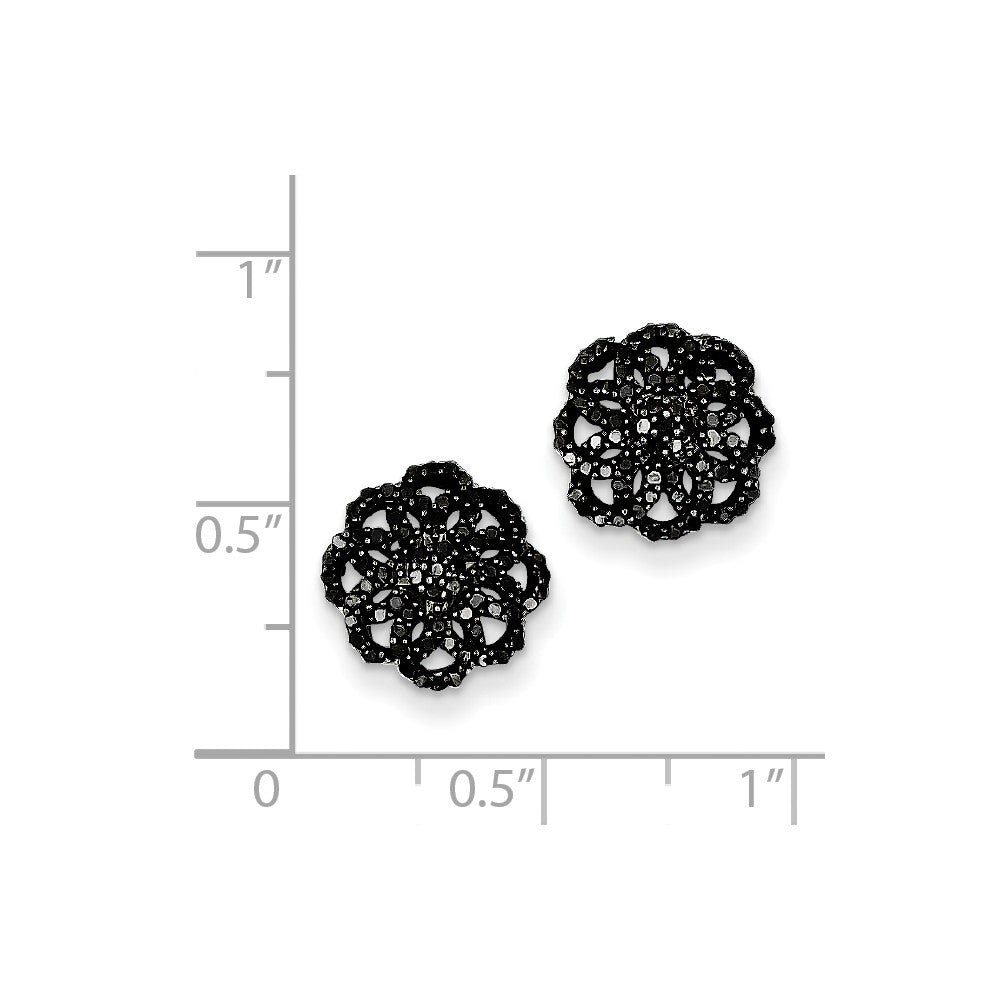 Sterling Silver Black Diamond Post Earrings