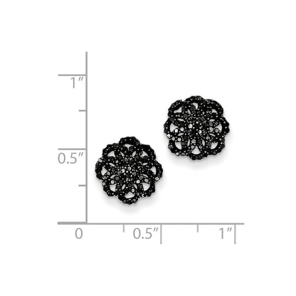 Sterling Silver Black Diamond Post Earrings