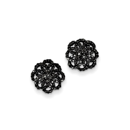 Sterling Silver Black Diamond Post Earrings