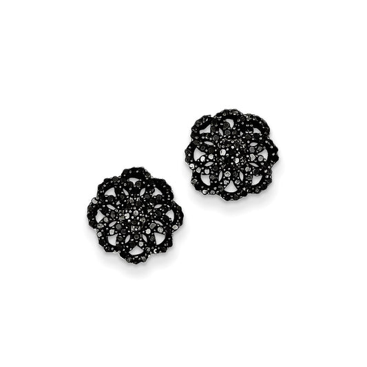 Sterling Silver Black Diamond Post Earrings