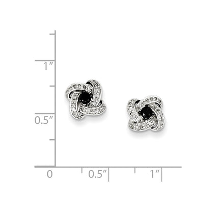 Sterling Silver Rhodium Plated Black u0026 White Diamond Earrings