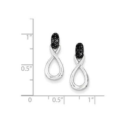 Sterling Silver Black Diamond Earrings