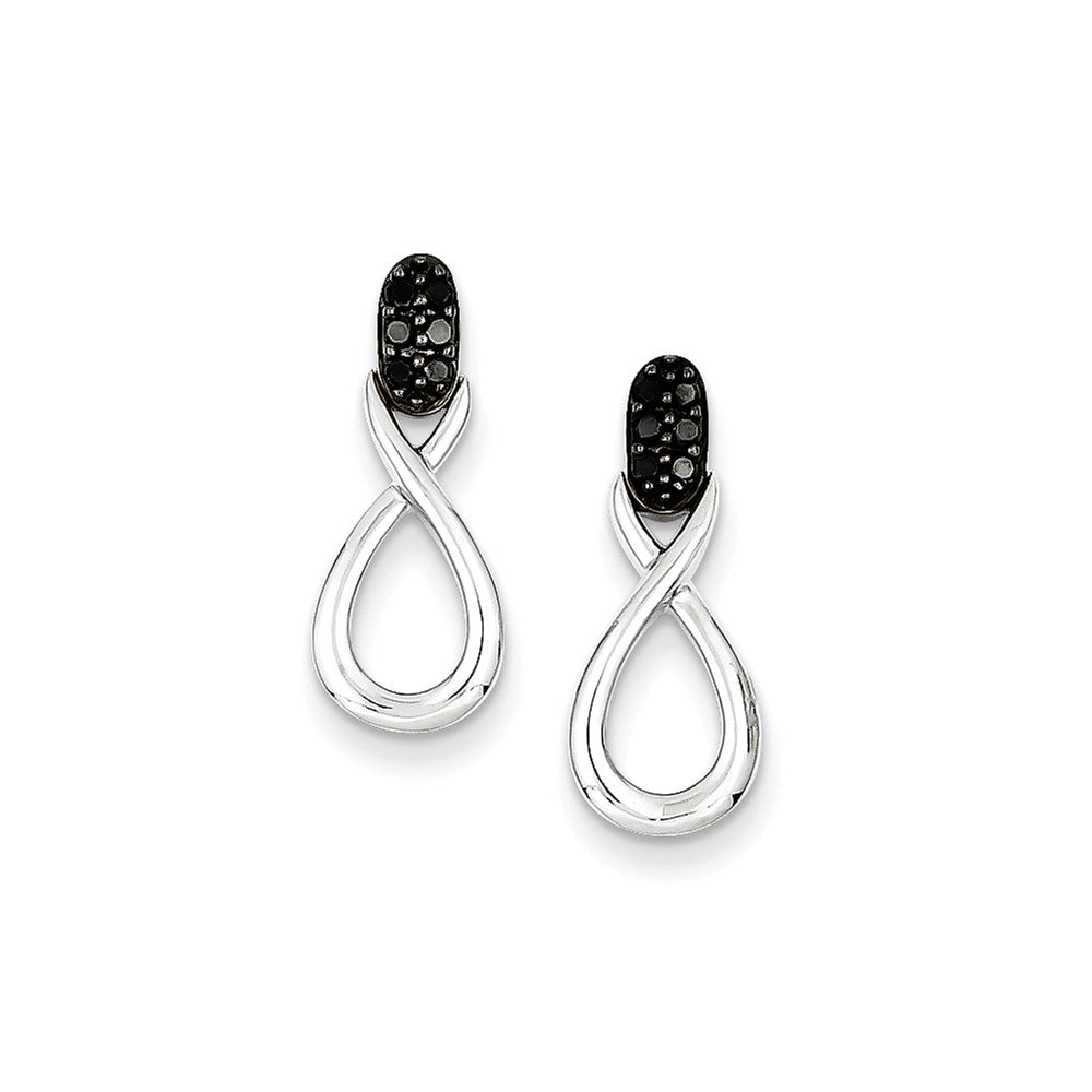 Sterling Silver Black Diamond Earrings