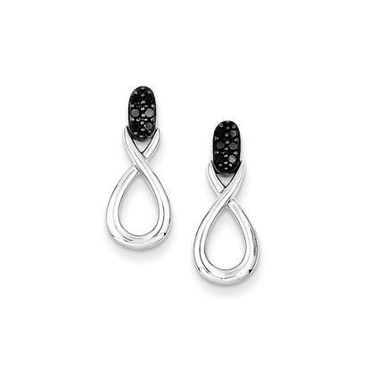 Sterling Silver Black Diamond Earrings