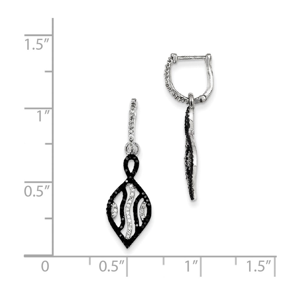 Sterling Silver Black and White Diamond Earrings