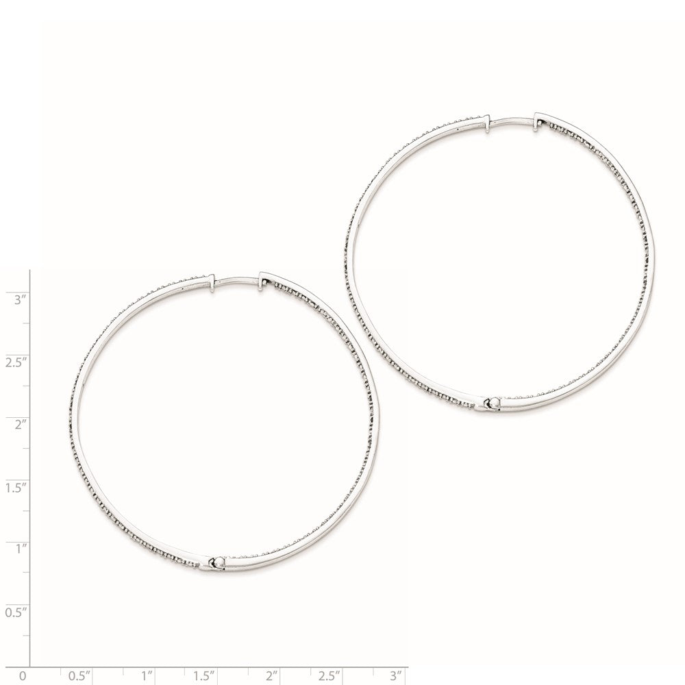 Sterling Silver Diamond Hoop Earrings