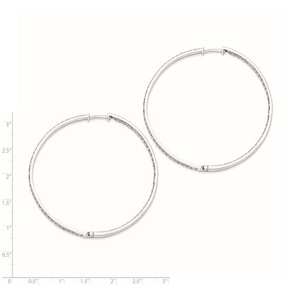 Sterling Silver Diamond Hoop Earrings
