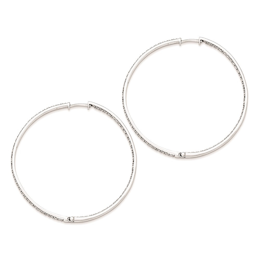 Sterling Silver Diamond Hoop Earrings