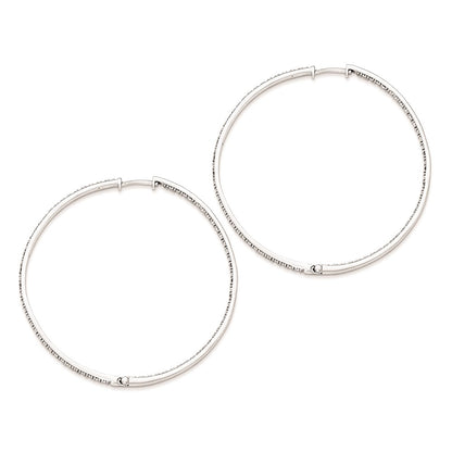Sterling Silver Diamond Hoop Earrings