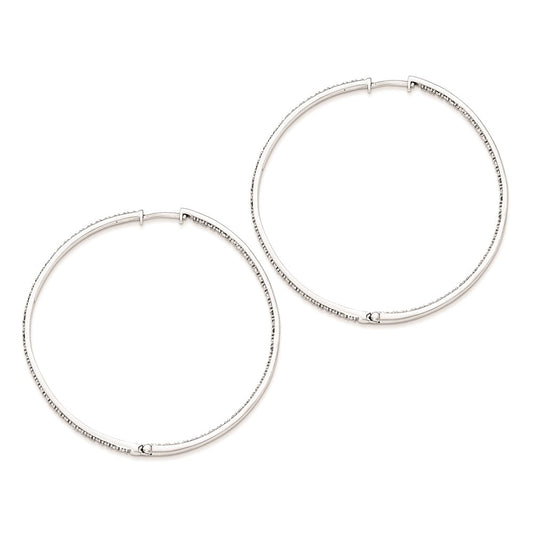 Sterling Silver Diamond Hoop Earrings