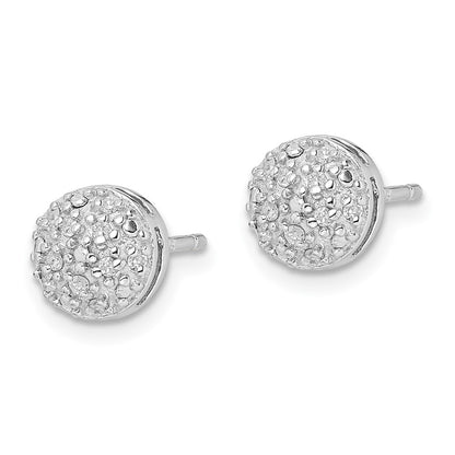Sterling Silver Rhodium Diamond Post Earrings