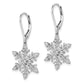 Sterling Silver Rhodium Diamond Snowflake Leverback Earrings