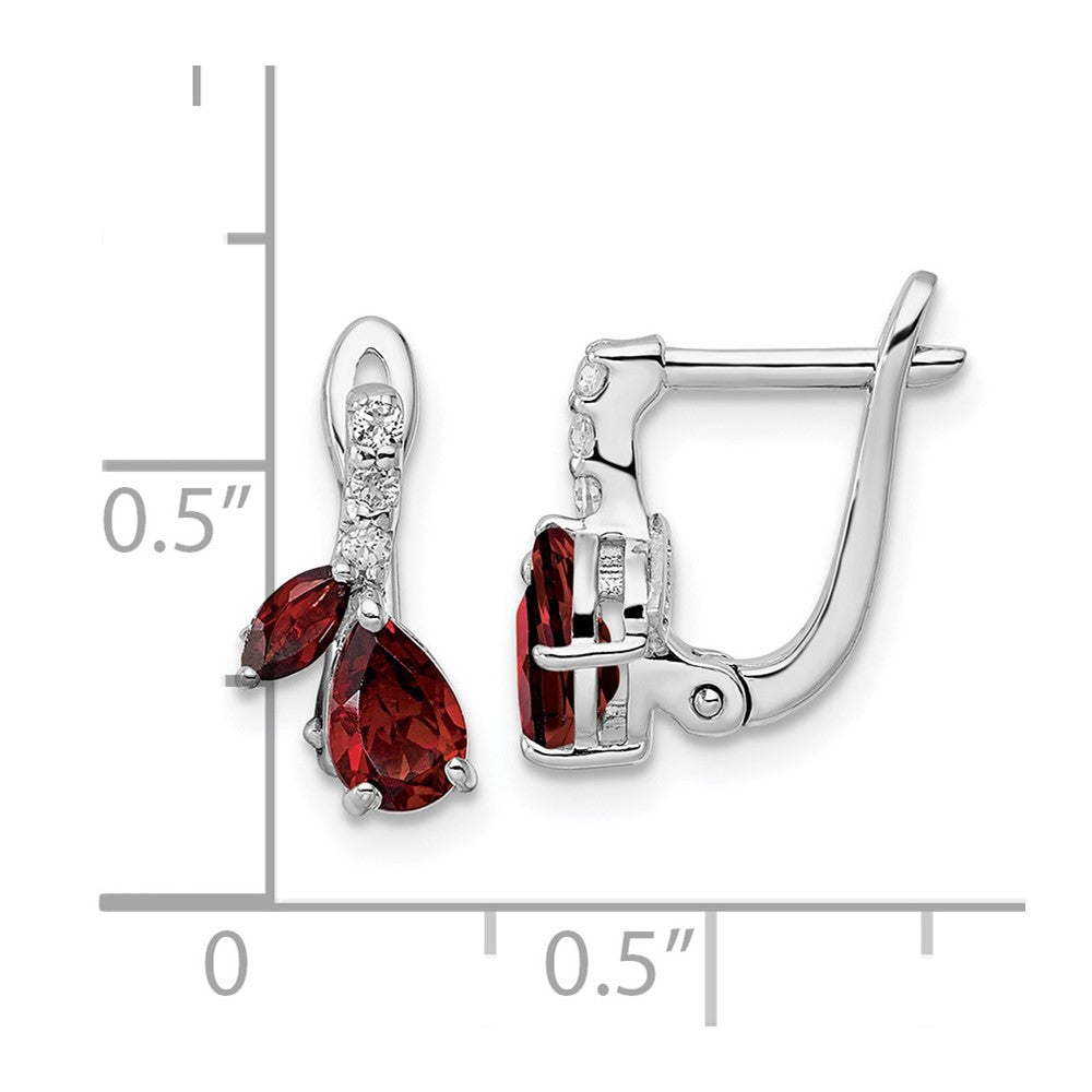 Sterling Silver RH-plated 2.20t.w. GA/White Topaz Hinged Earrings