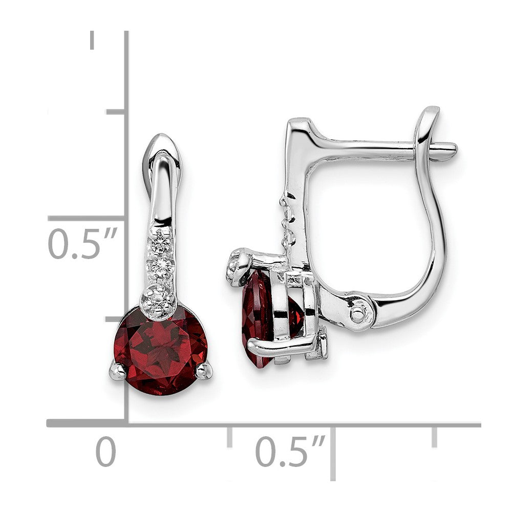 SS RH-plated 2.09t.w. GA/White Topaz Circle Hinged Earrings