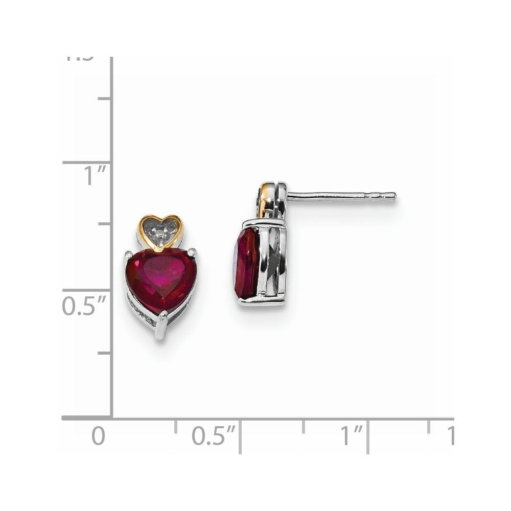Sterling Silver u0026 14K Red Enhanced Topaz and Diamond Earrings