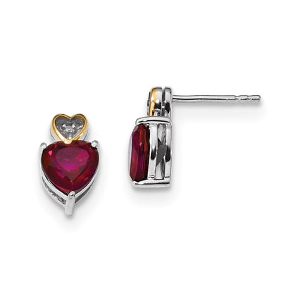 Sterling Silver u0026 14K Red Enhanced Topaz and Diamond Earrings