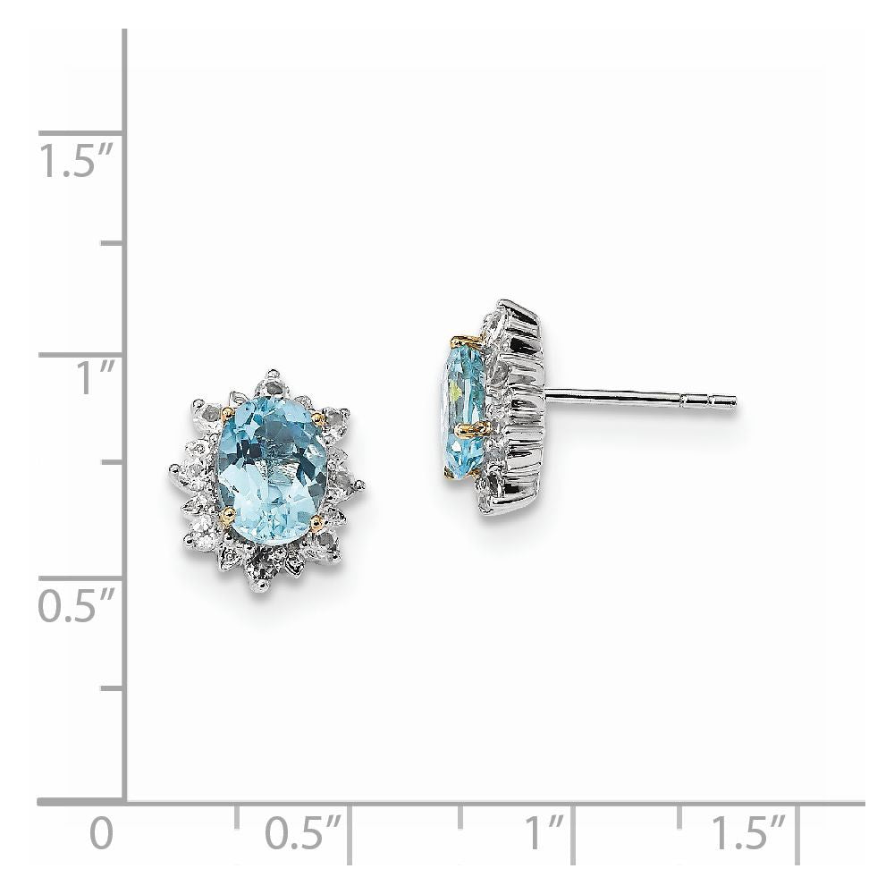 Sterling Silver u0026 14K Sky Blue u0026 White Topaz Earrings