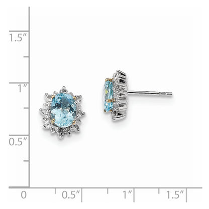 Sterling Silver u0026 14K Sky Blue u0026 White Topaz Earrings