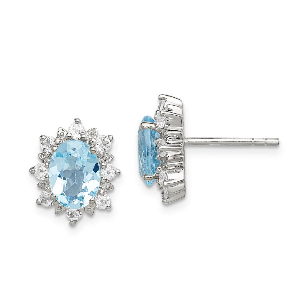 Sterling Silver u0026 14K Sky Blue u0026 White Topaz Earrings