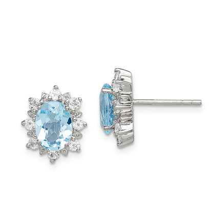 Sterling Silver u0026 14K Sky Blue u0026 White Topaz Earrings