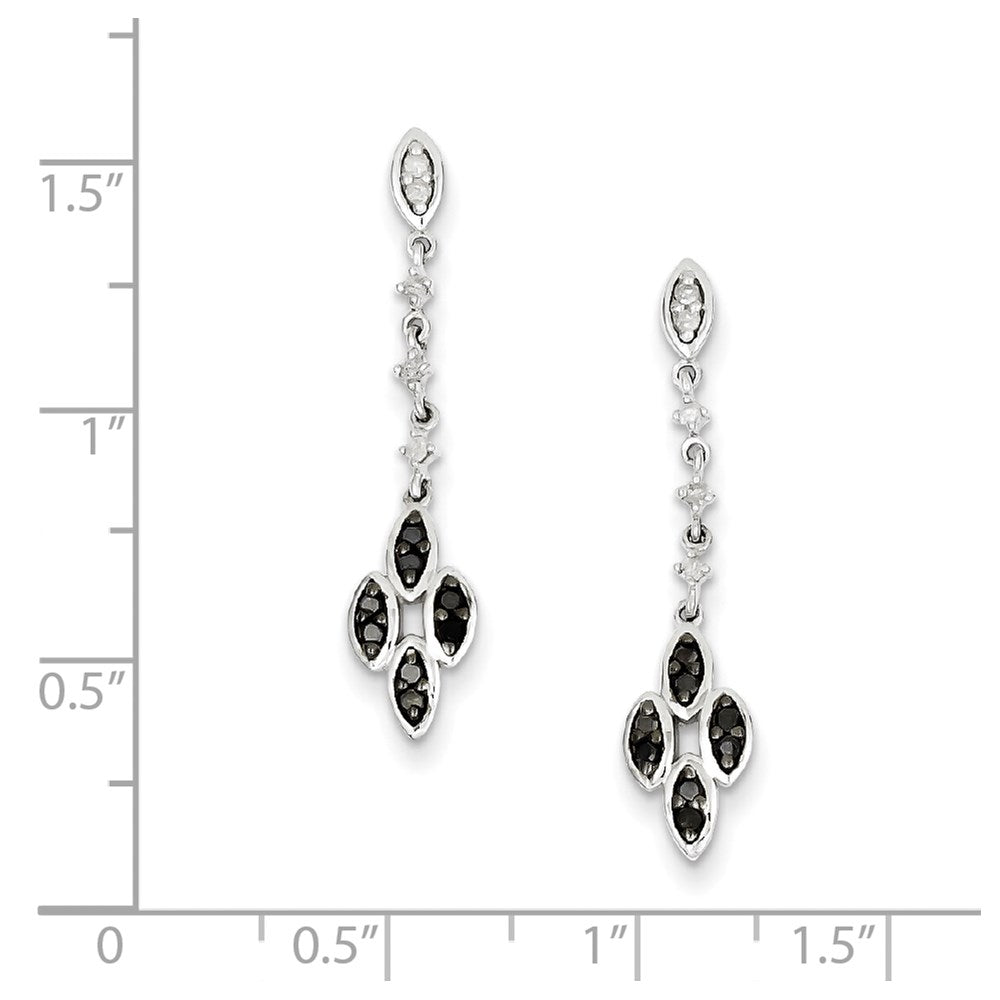 Sterling Silver Black u0026 White Diamond Earring