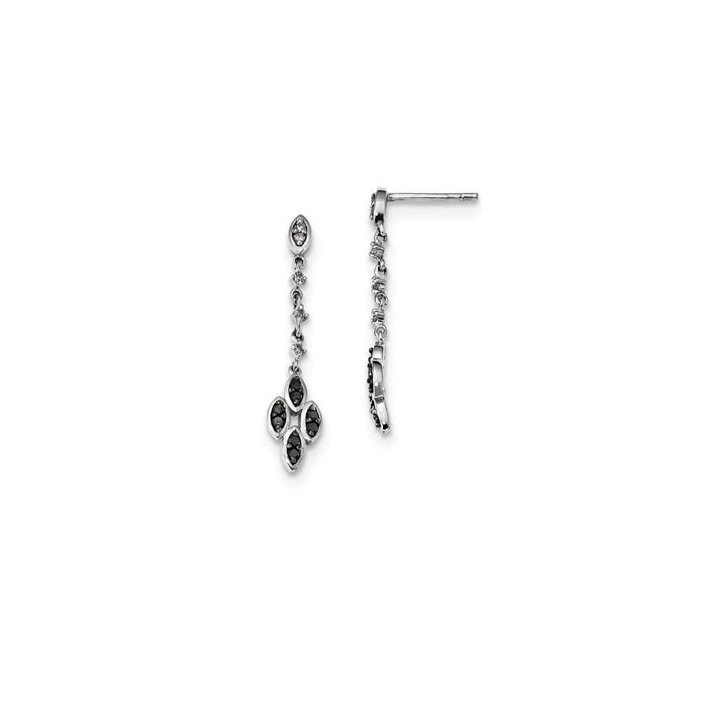 Sterling Silver Black u0026 White Diamond Earring