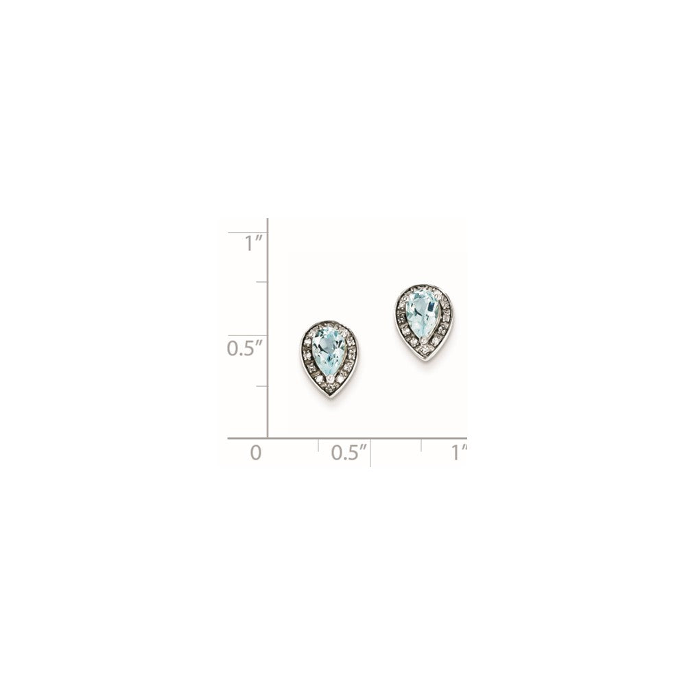 Sterling Silver Diamond u0026 Blue Topaz Earring