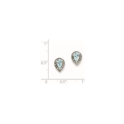 Sterling Silver Diamond u0026 Blue Topaz Earring