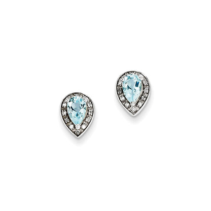Sterling Silver Diamond u0026 Blue Topaz Earring