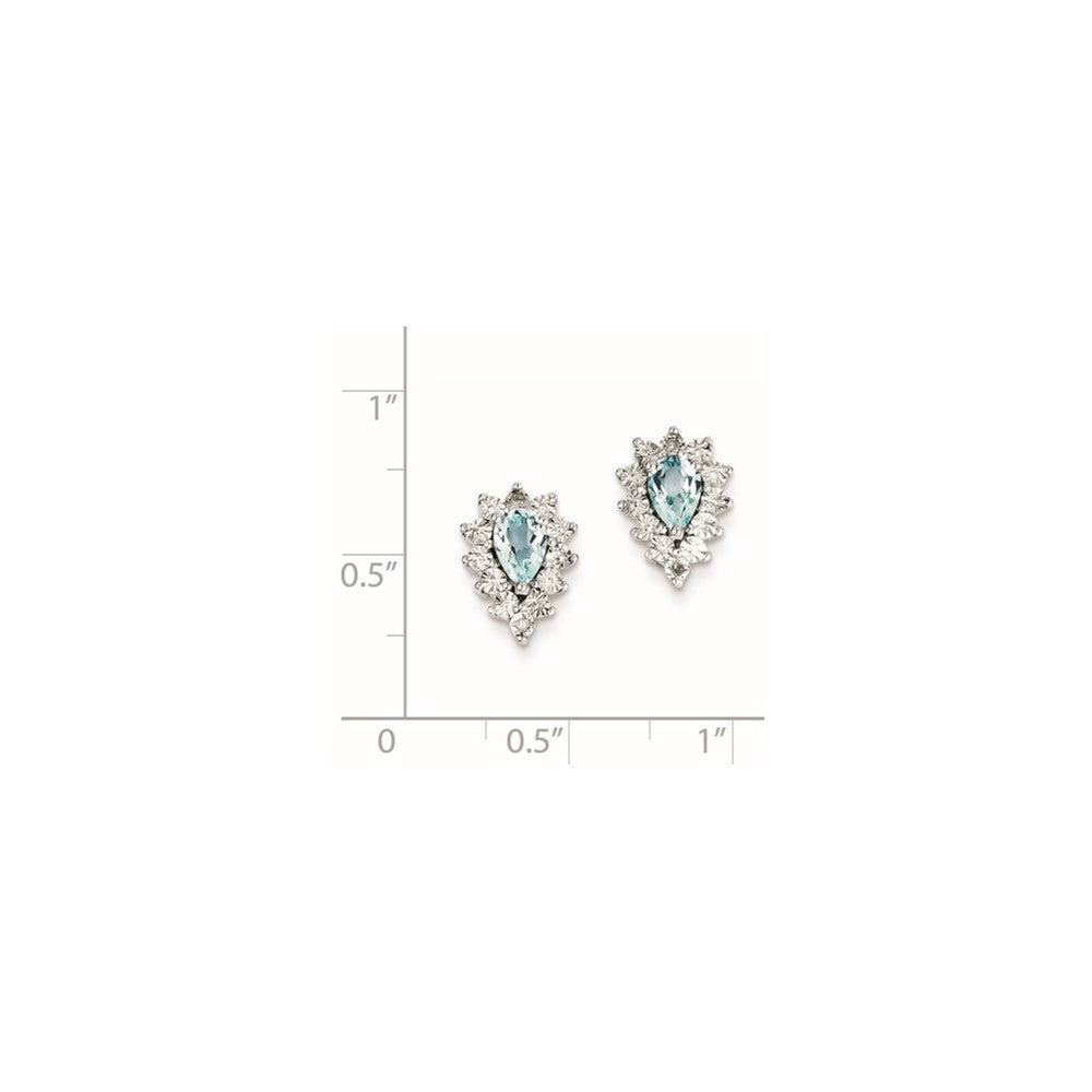 Sterling Silver Diamond u0026 Blue Topaz Earring