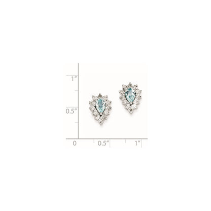 Sterling Silver Diamond u0026 Blue Topaz Earring