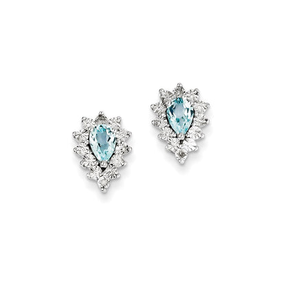 Sterling Silver Diamond u0026 Blue Topaz Earring