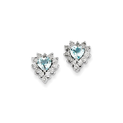Sterling Silver Diamond u0026 Blue Topaz Earring
