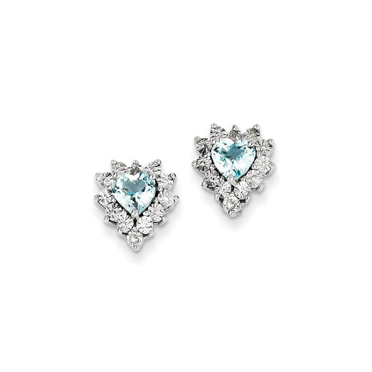 Sterling Silver Diamond u0026 Blue Topaz Earring