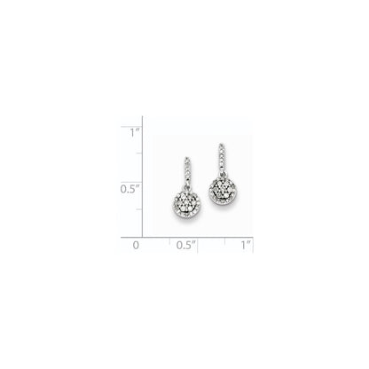 Sterling Silver Rhodium Diamond Earrings